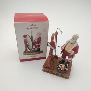 Hallmark Keepsake Ornament Santa Christmas Snug Fit Light Sound Magic Cord 2013
